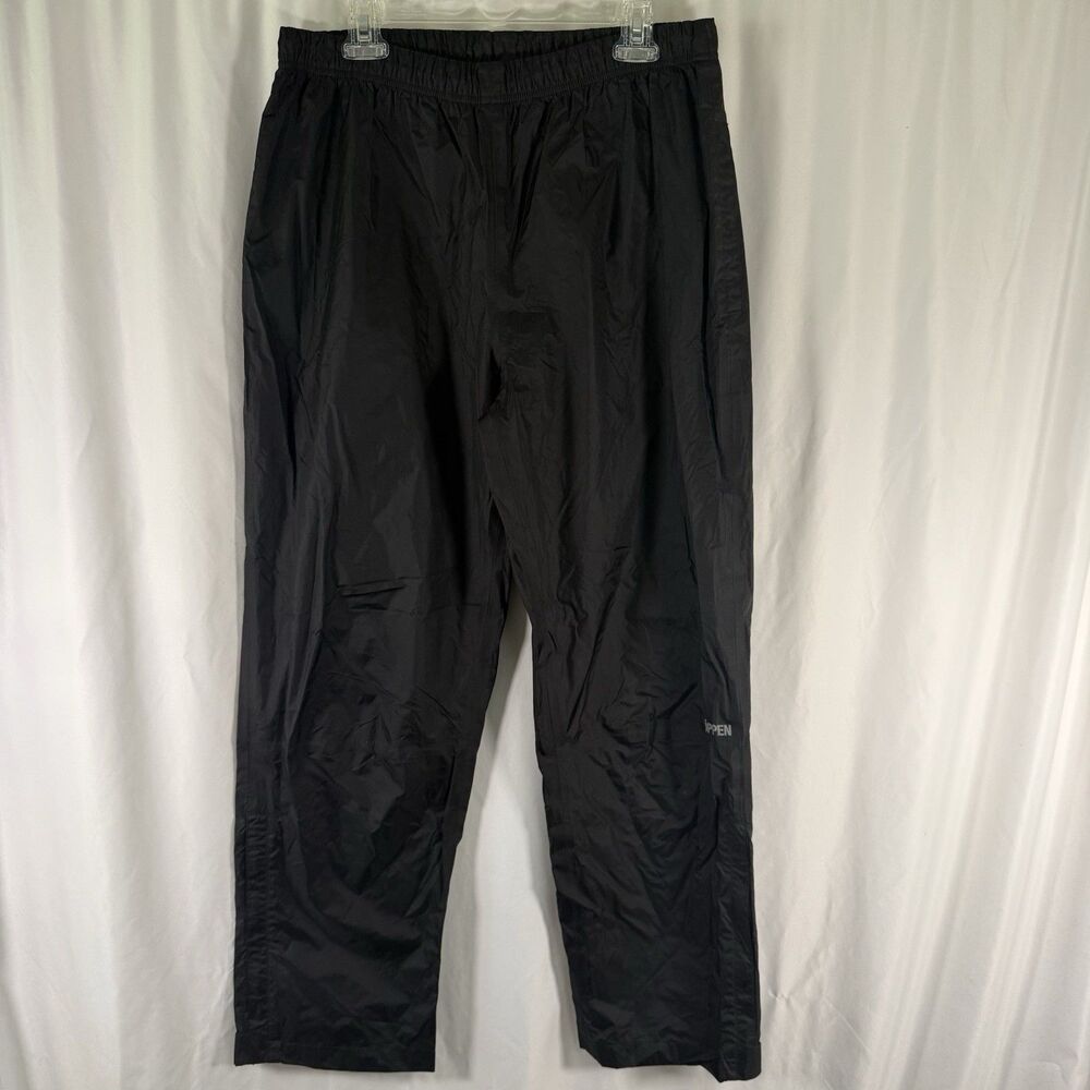 Koppen Nylon Pants Women's Large Black Pull On Mesh Pockets Zip Ankle